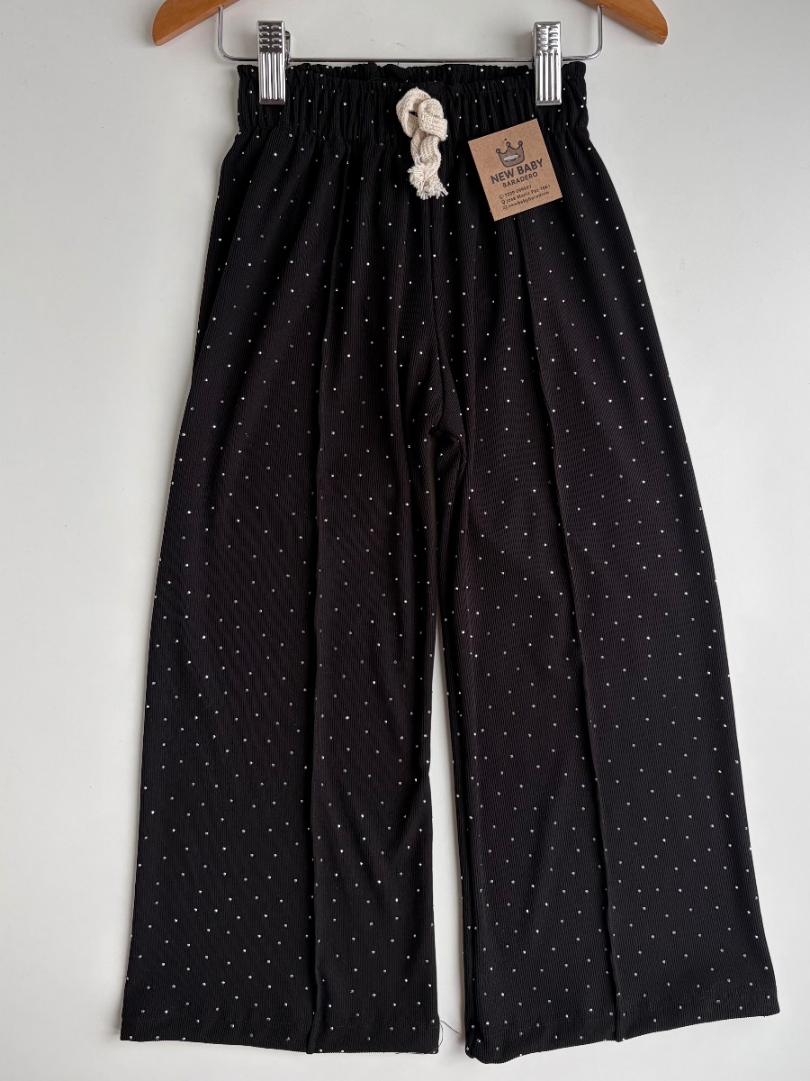 Palazzo negro con brillitos de morley