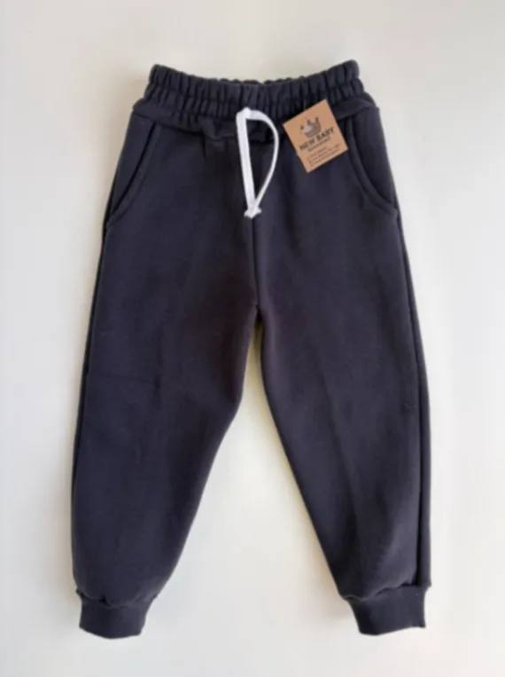 Pantalón gris topo de algodón frisa 