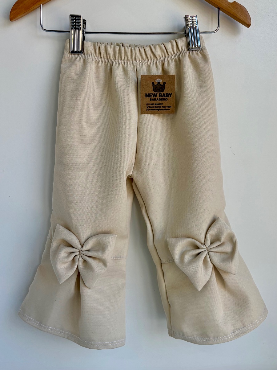 Pantalón natural sastrero con moño