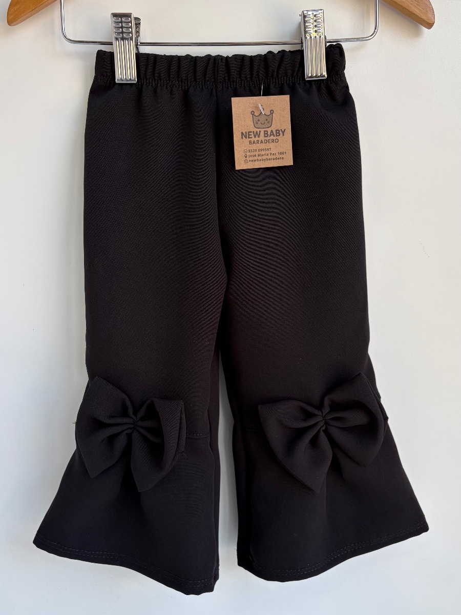 Pantalón negro sastrero con moño