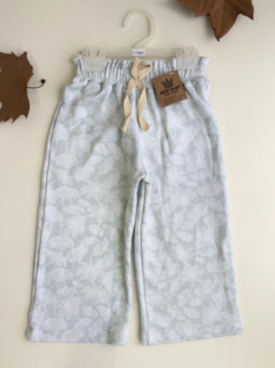 Pantalon palazzo floreado verde