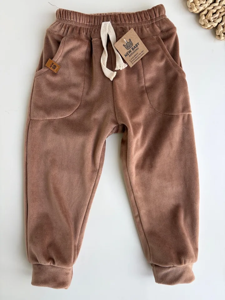 Pantalon plush beige