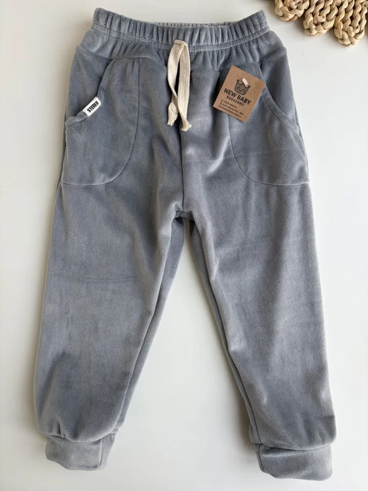 Pantalon plush gris
