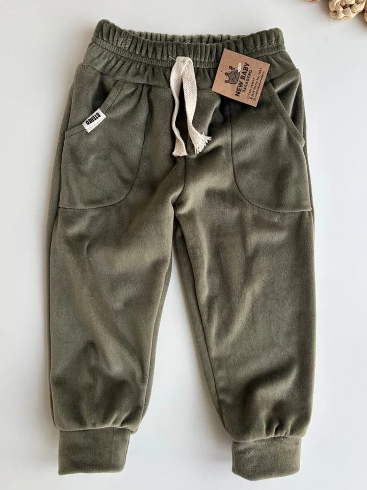 Pantalon plush verde