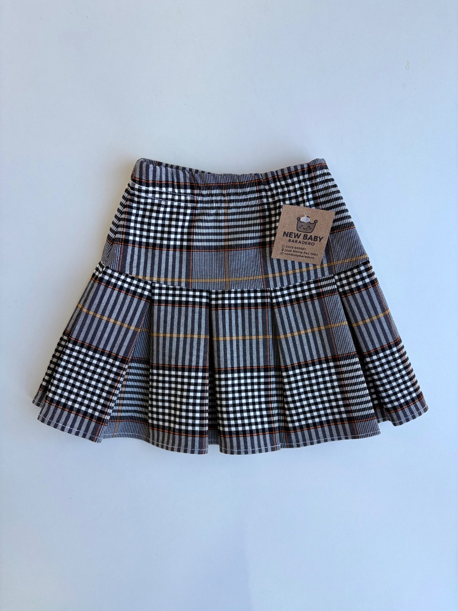 Pollera gris cuadrille tableada