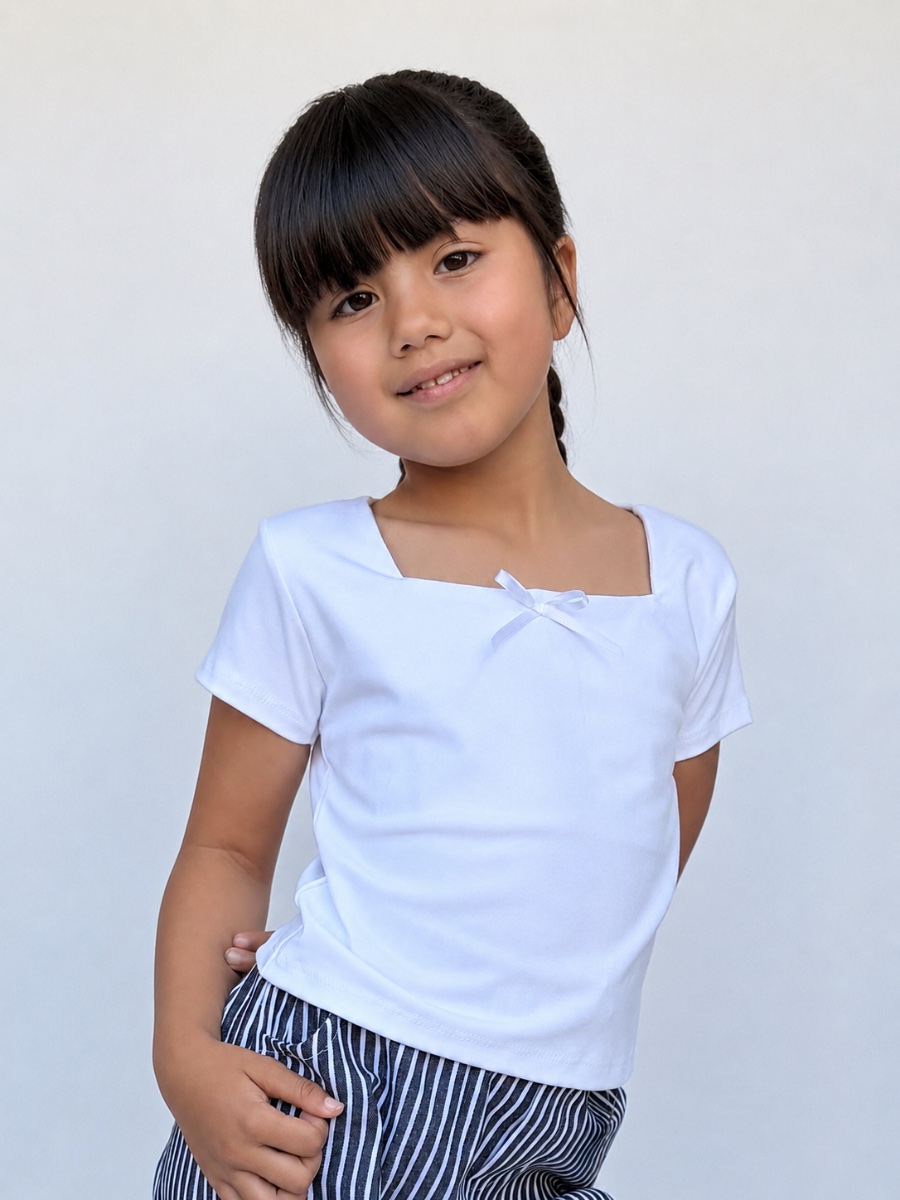 Remera blanca de morley con puntilla