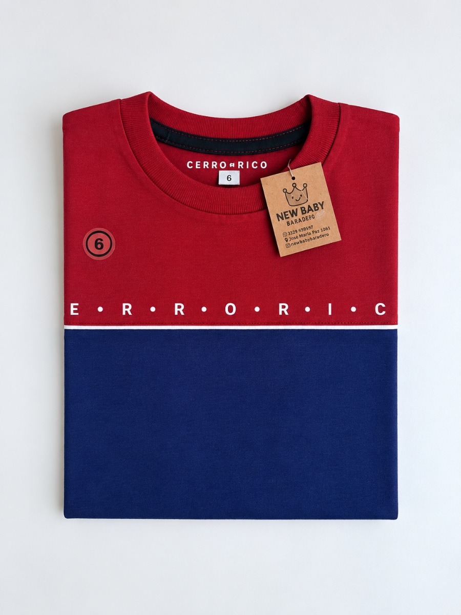 Remera combinada bordo
