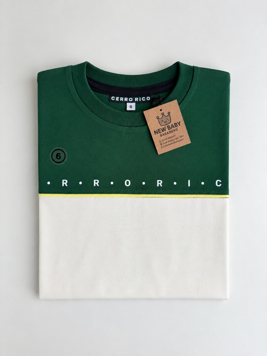 Remera combinada verde