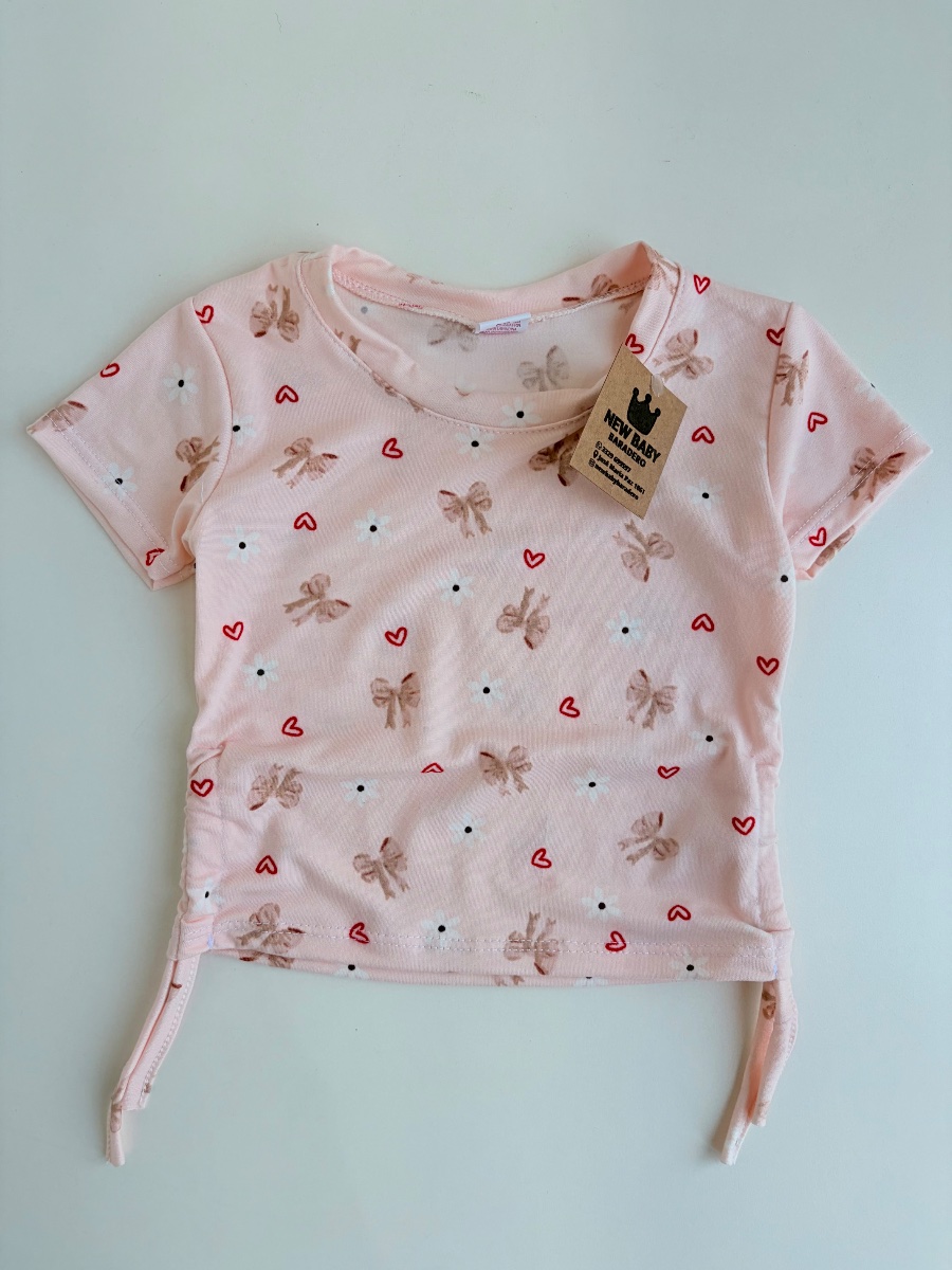 Remera con moños (rosa)