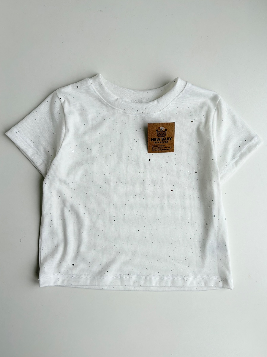 Remera Glitter blanca