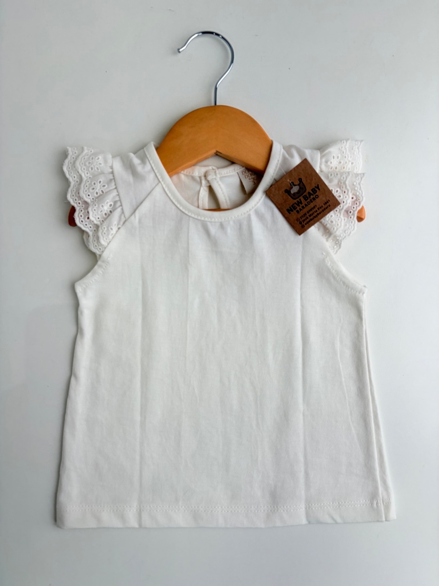 Remera natural con broderie 