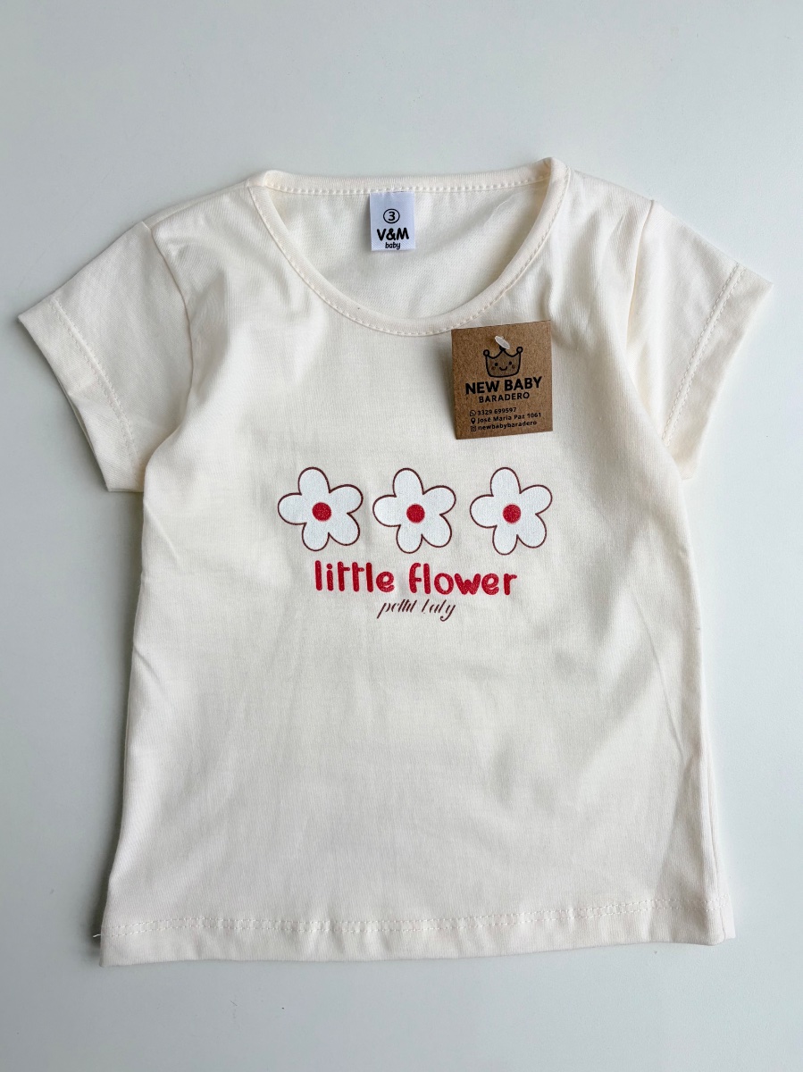 Remera natural "Little flowers"