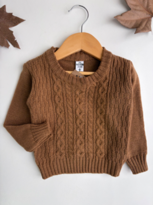 Sweter trenzado tostado