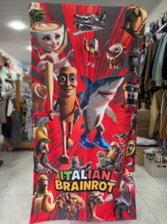 Toallon Brainrot italiano / rojo