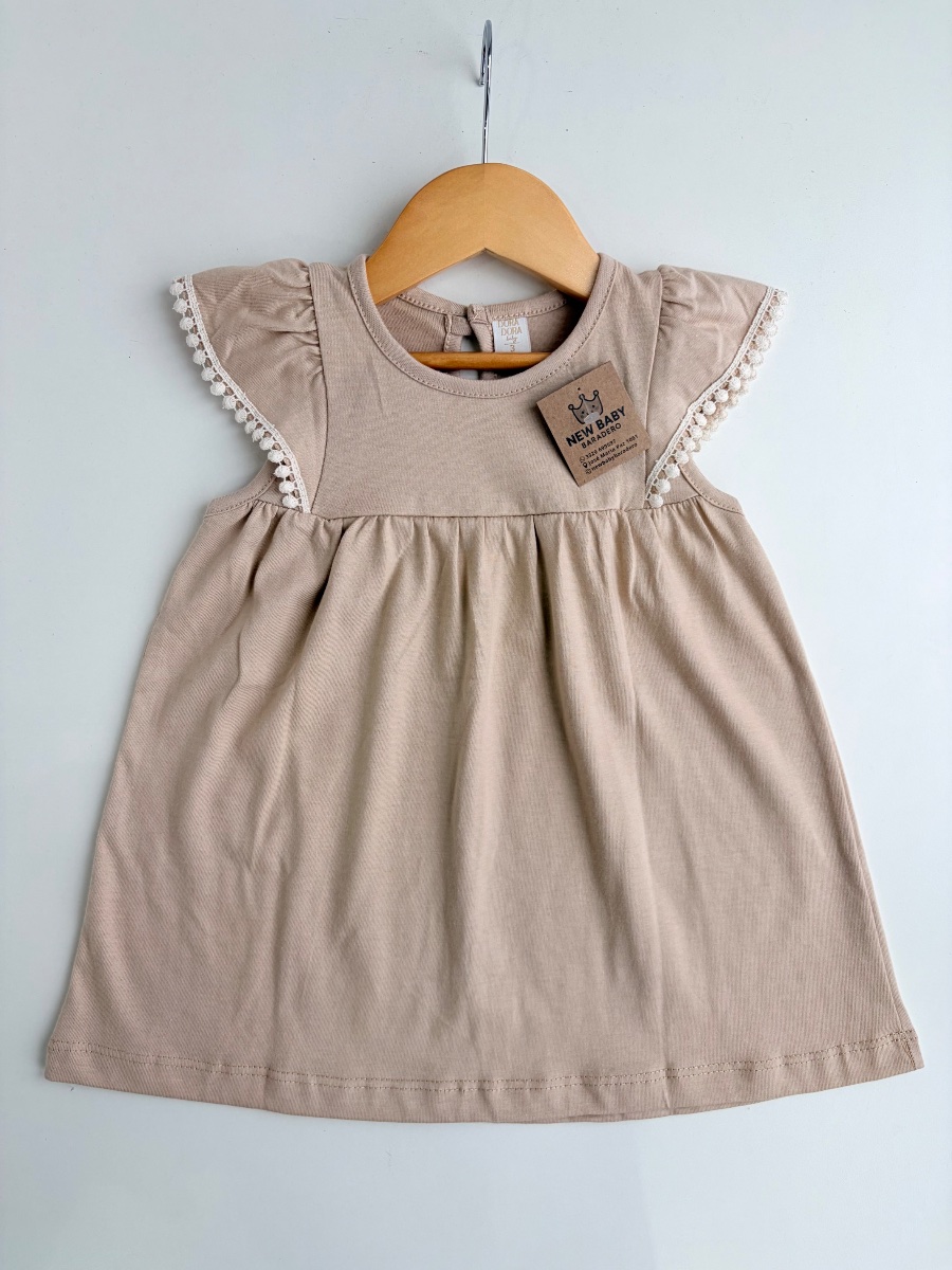 Vestido con borlas beige