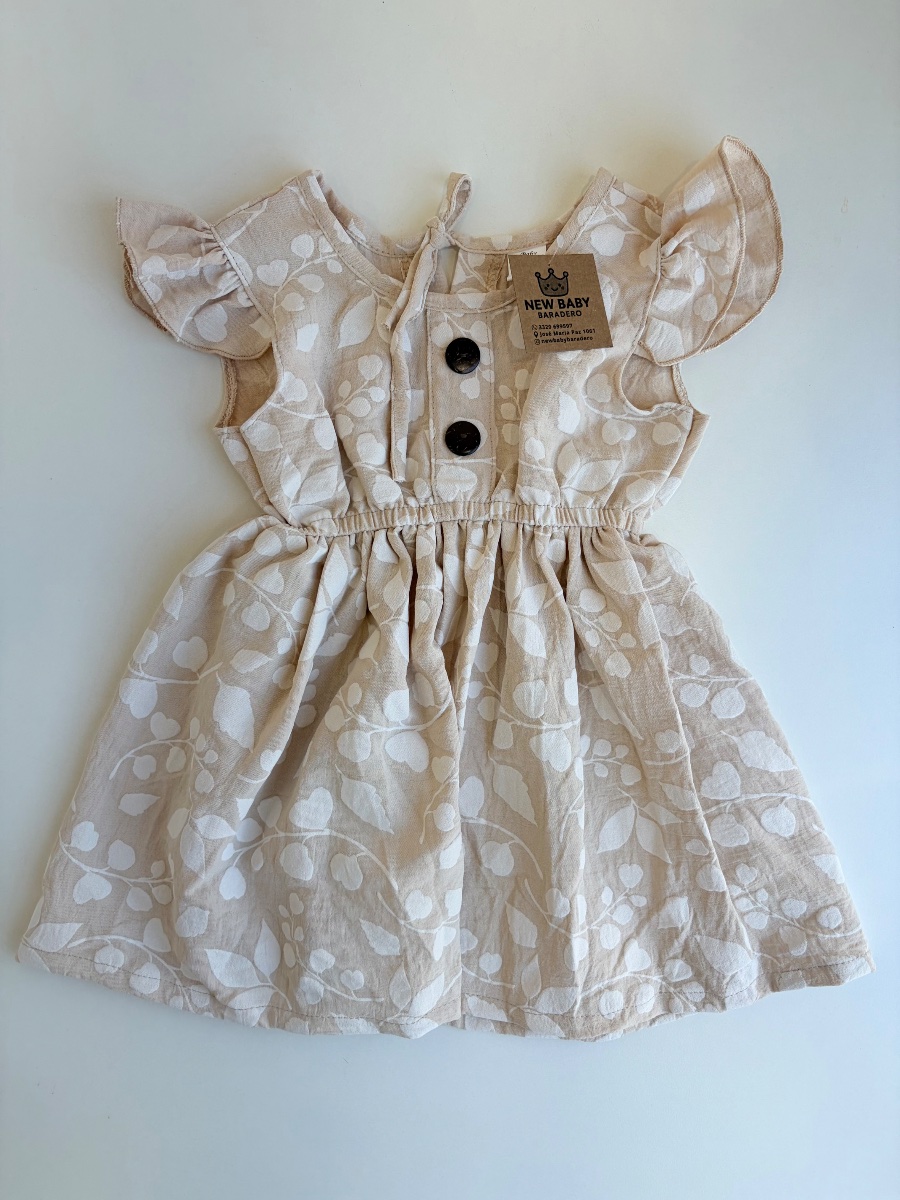 Vestido Flor- beige