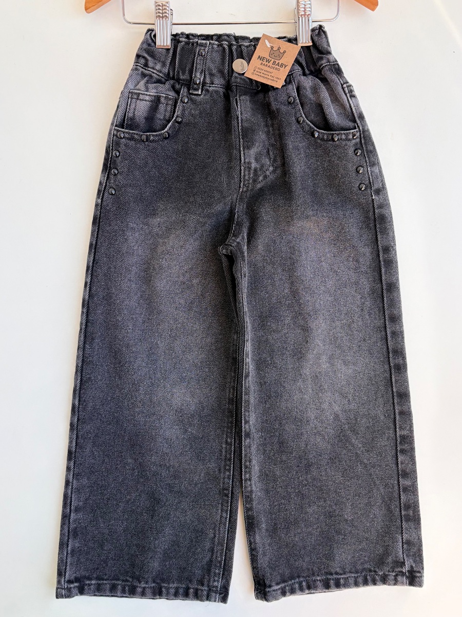Wide leg gris; con tacha