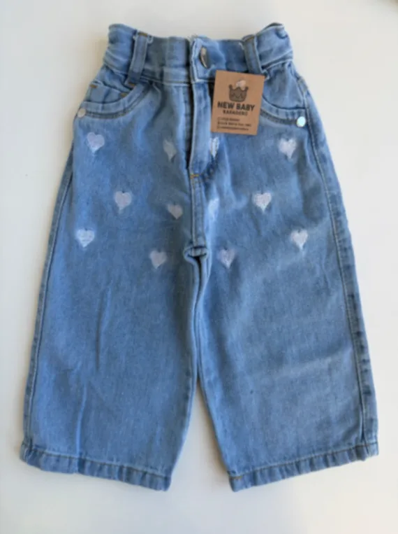Wide leg jean corazones