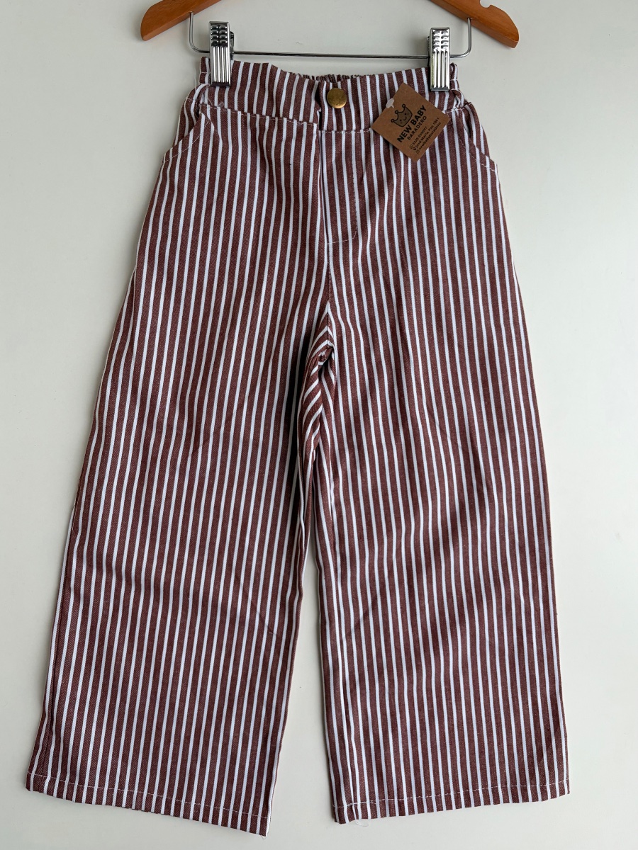 Wide leg rayado chocolate